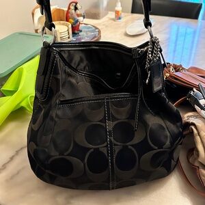 Black coach shoulder purse